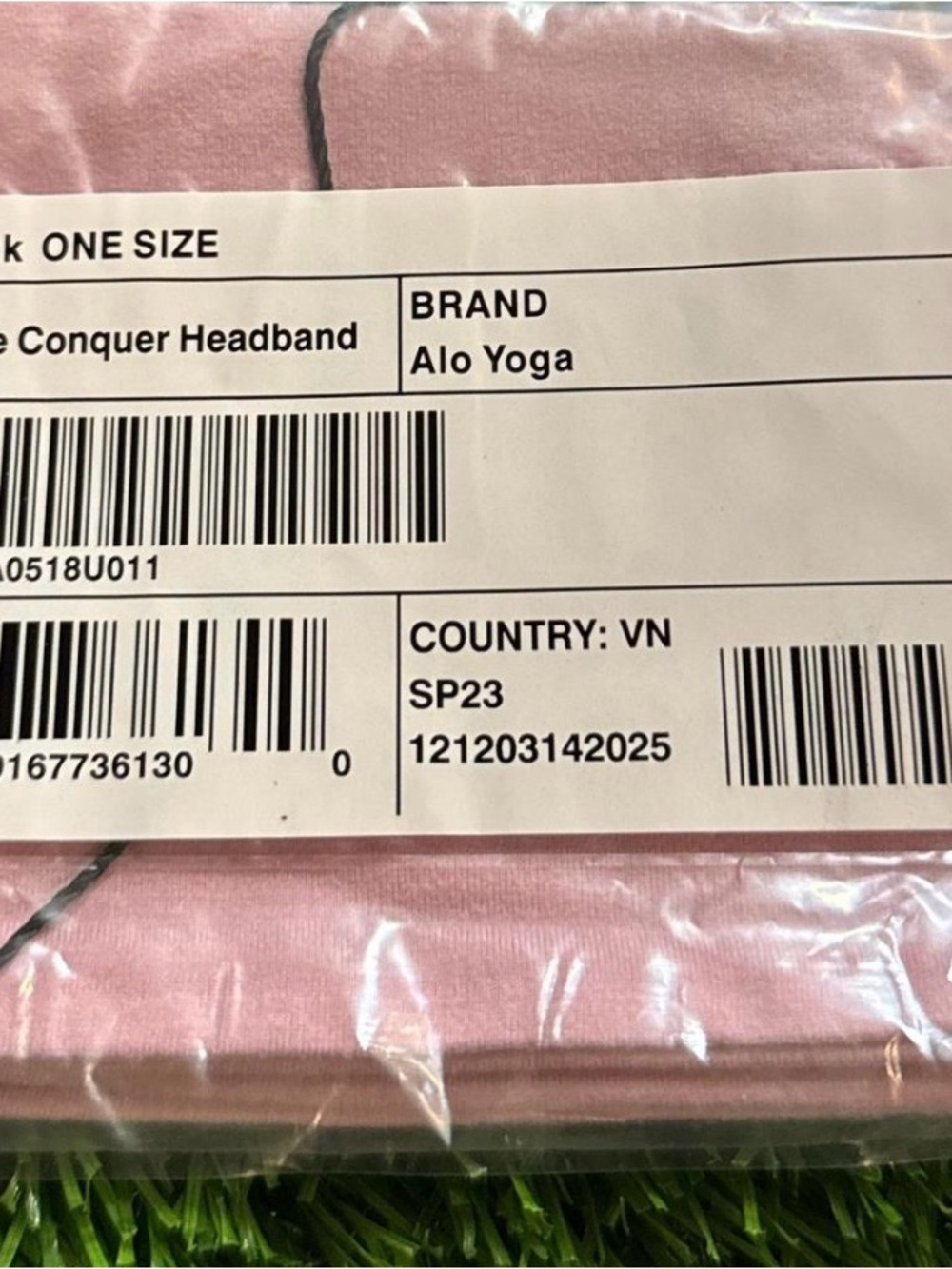 ALO Yoga Pink Performance Headband with Subtle Logo - Picture 2 of 3